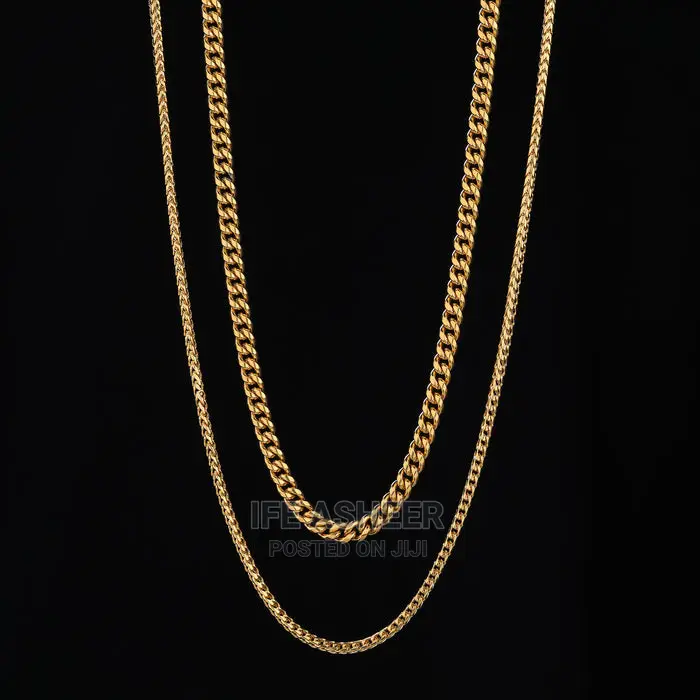 Navel Length Unisex Neck Chain - Gold