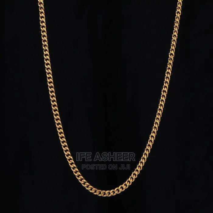 Navel Length Unisex Neck Chain - Gold