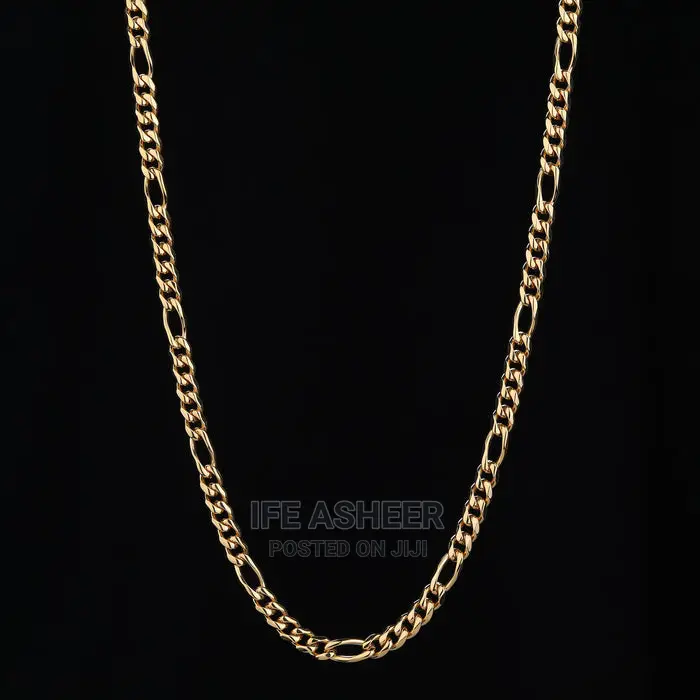 Navel Length Unisex Neck Chain - Gold