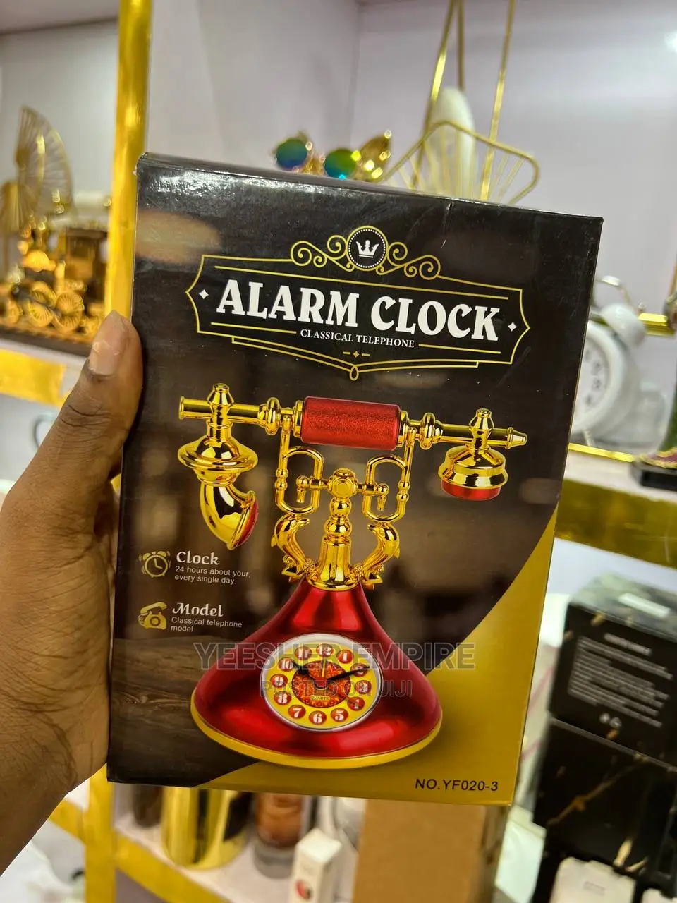 Luxury Telephone Clock Figurine