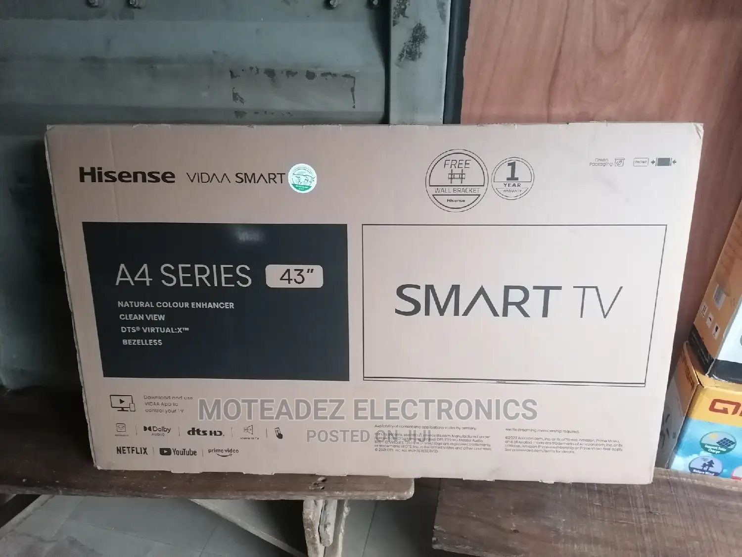 Hisense 43" A4 Series Uhd Vidaa Smart Tv (1yr Warranty)