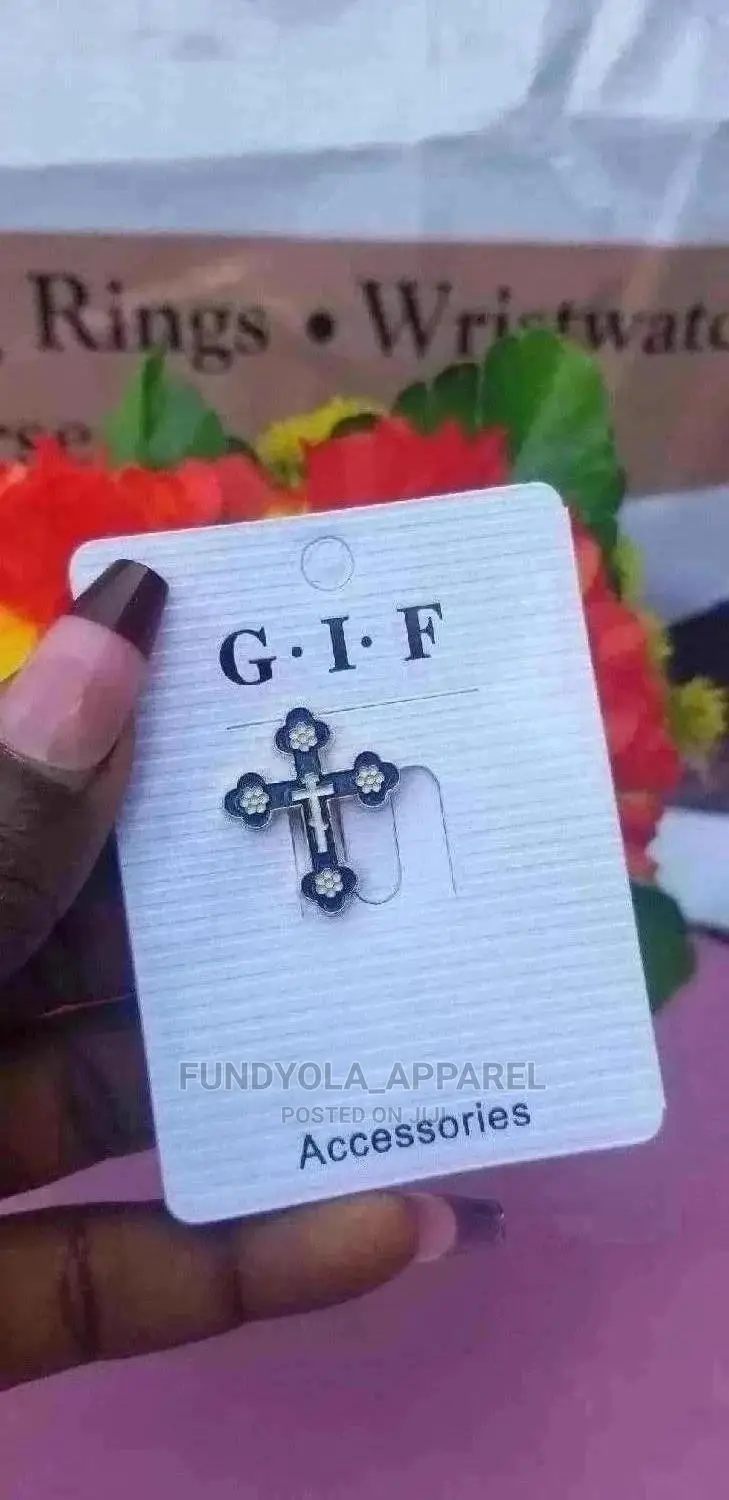 Unisex Blue Cross Brooch