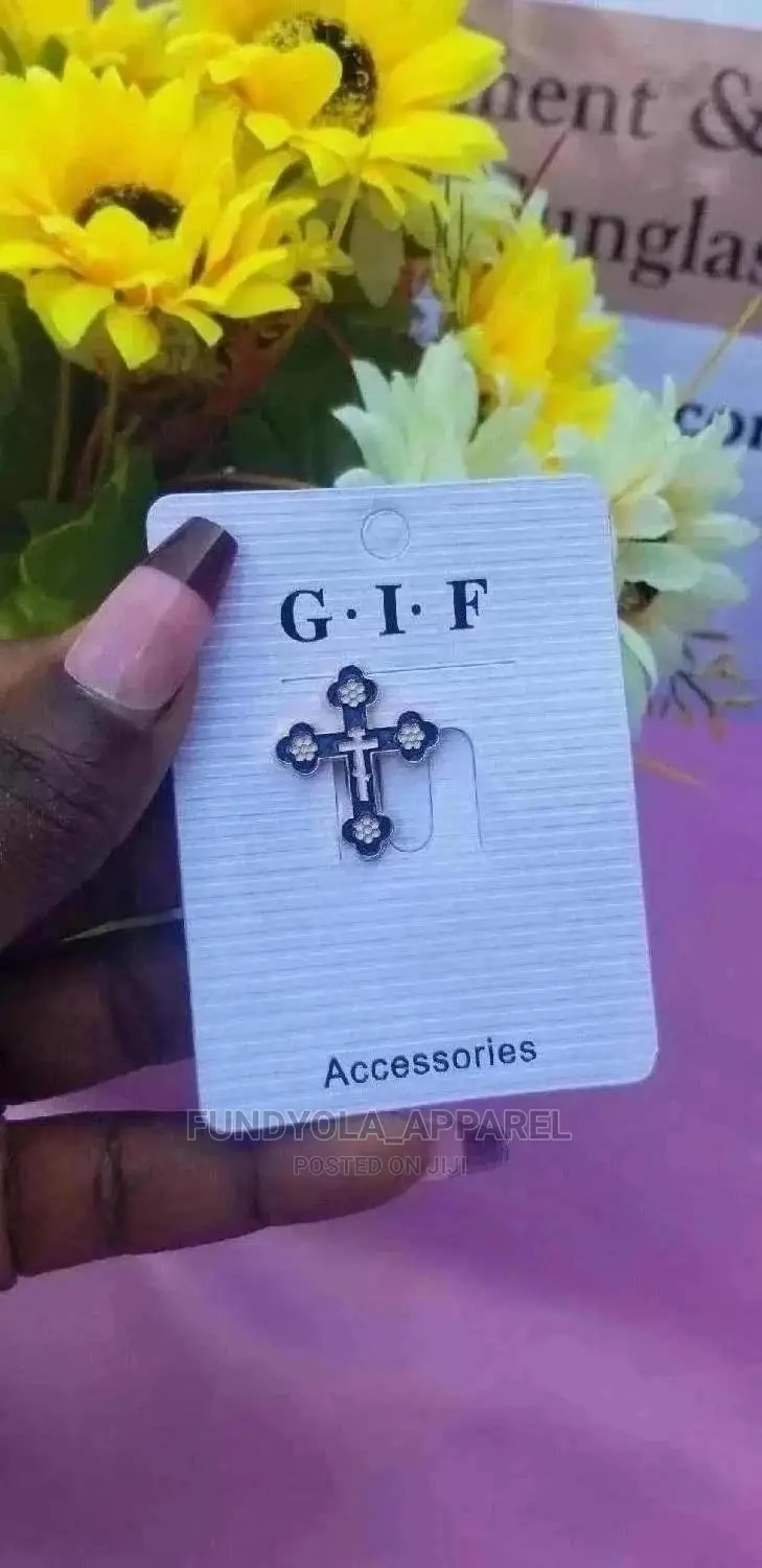 Unisex Blue Cross Brooch