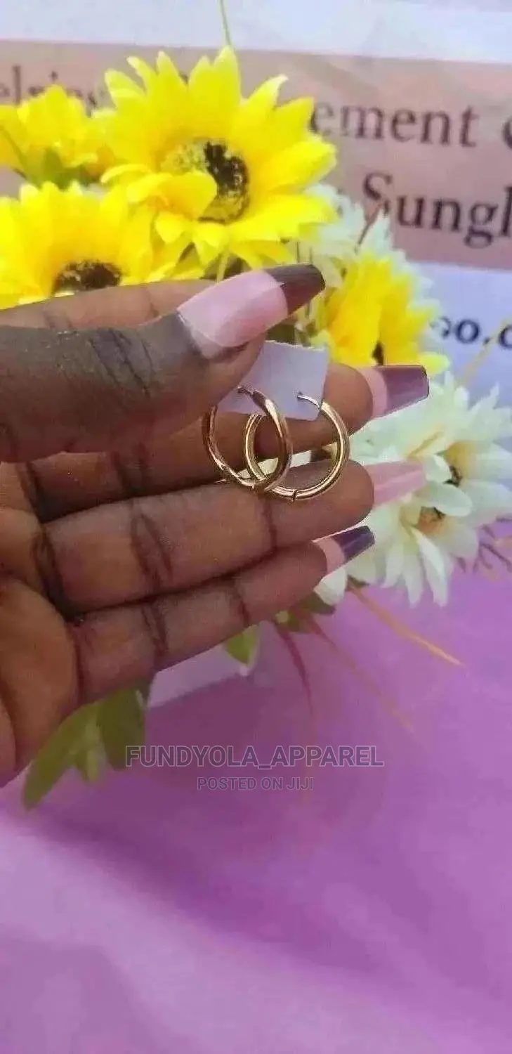 Pure Stainless Steel Loop Gold Earring