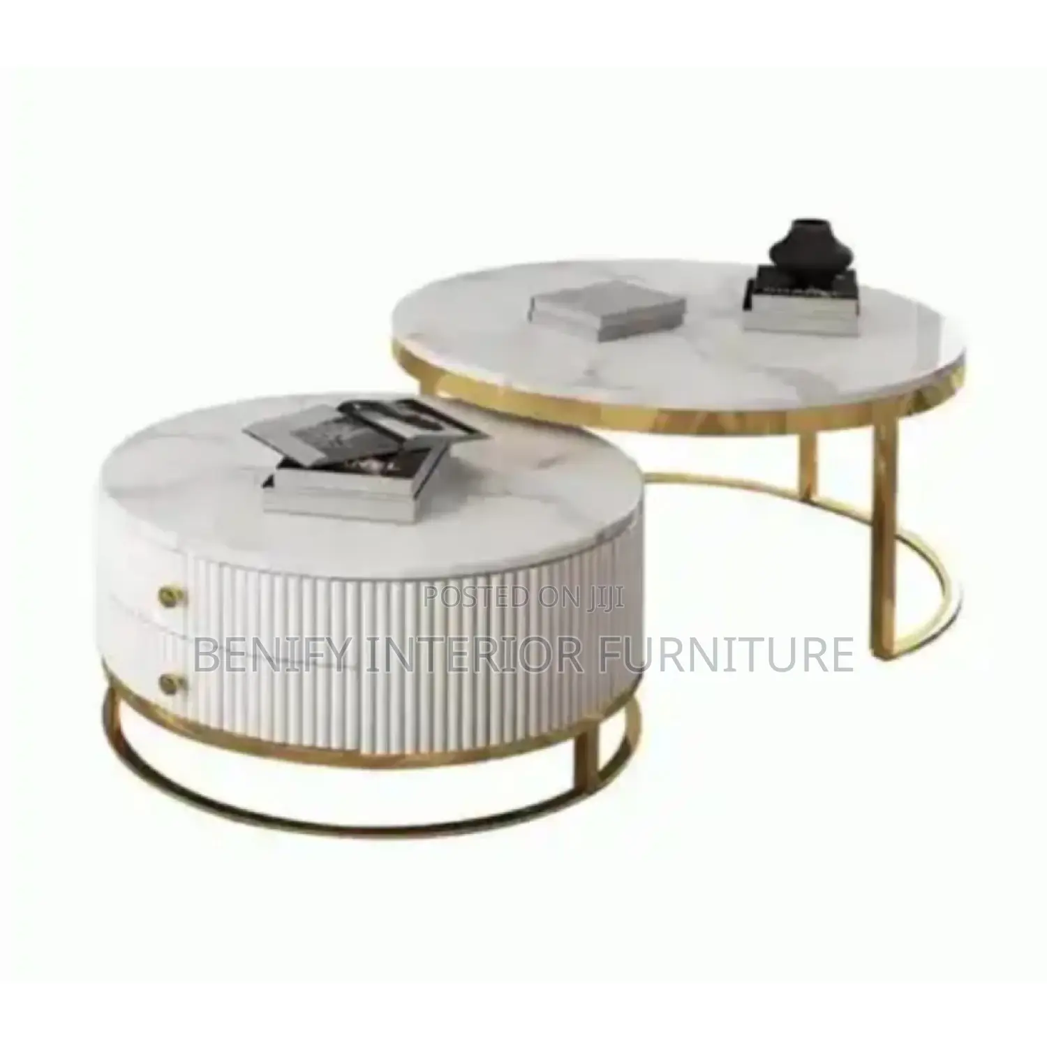 Modern Gold-Plated Marble Center Table