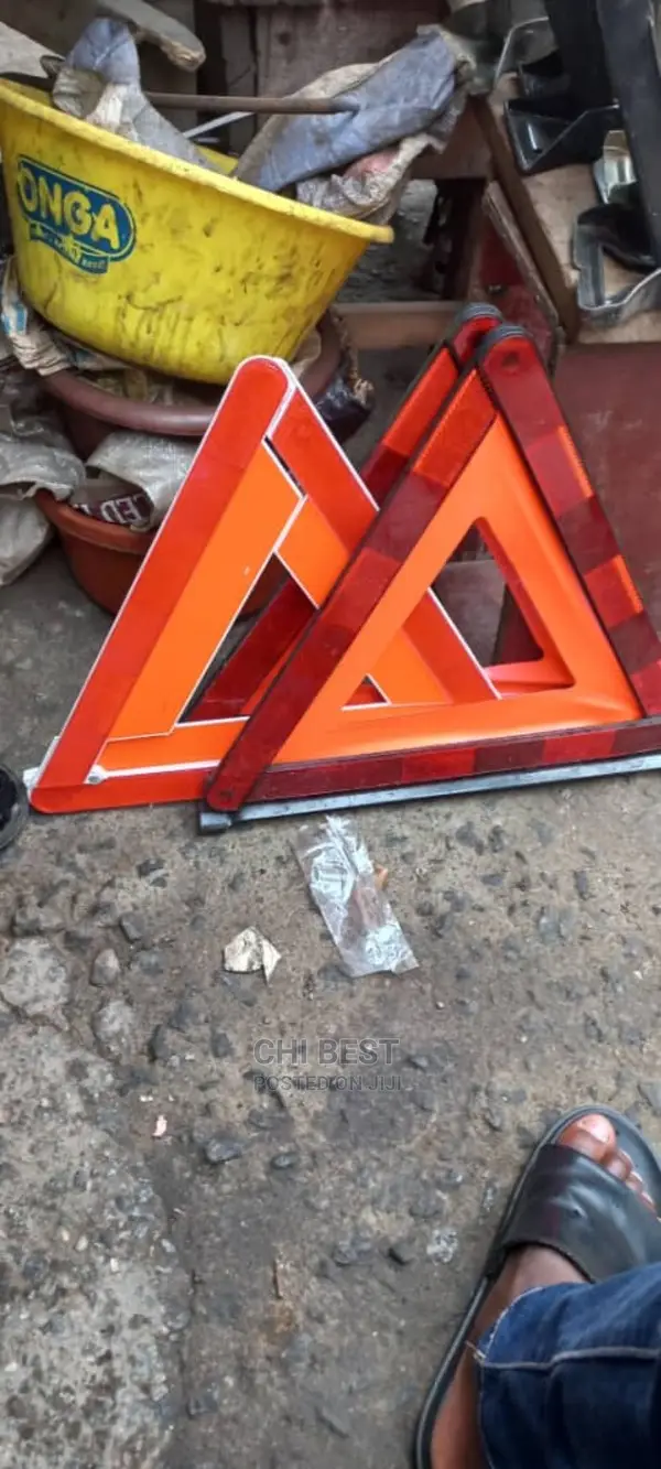 C-Caution Warning Triangle Sign (Red)