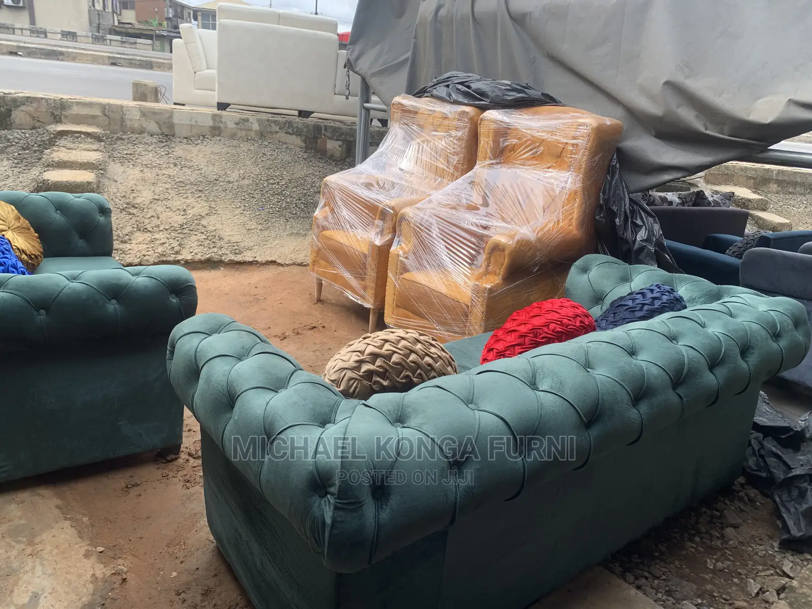 Modern 7 Seater Living Room Fabric Made Sofa Chair.