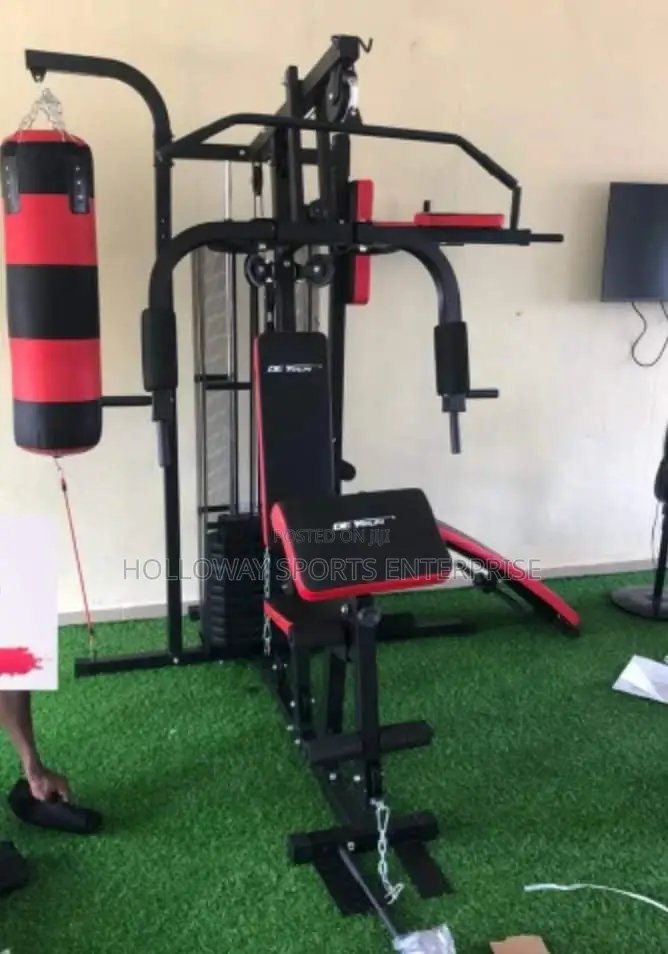 3 Station Gym With Punching Bag