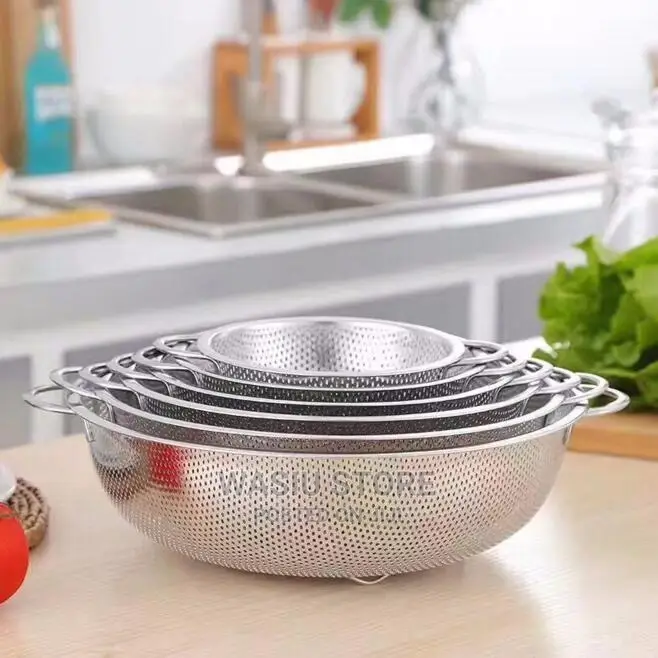 6pcs Stainless Steel Colander Set Vegetable Strainer