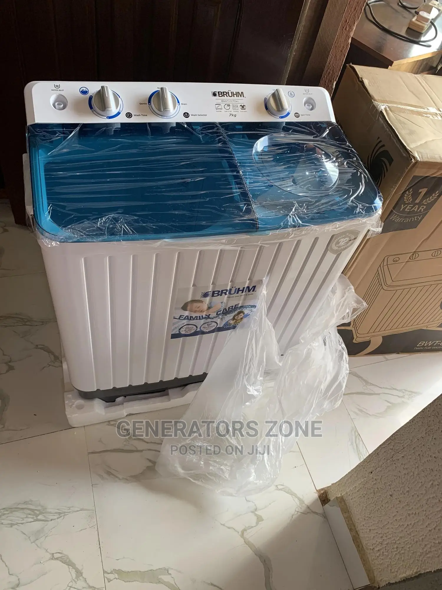 Bruhm Twin Tub Washing Machine BWT-070h