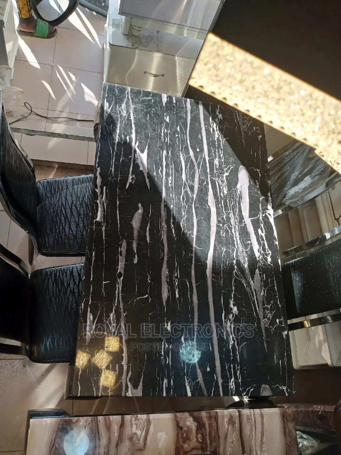 Brand New 4 Chairs Modern Marble Top Dining Sets