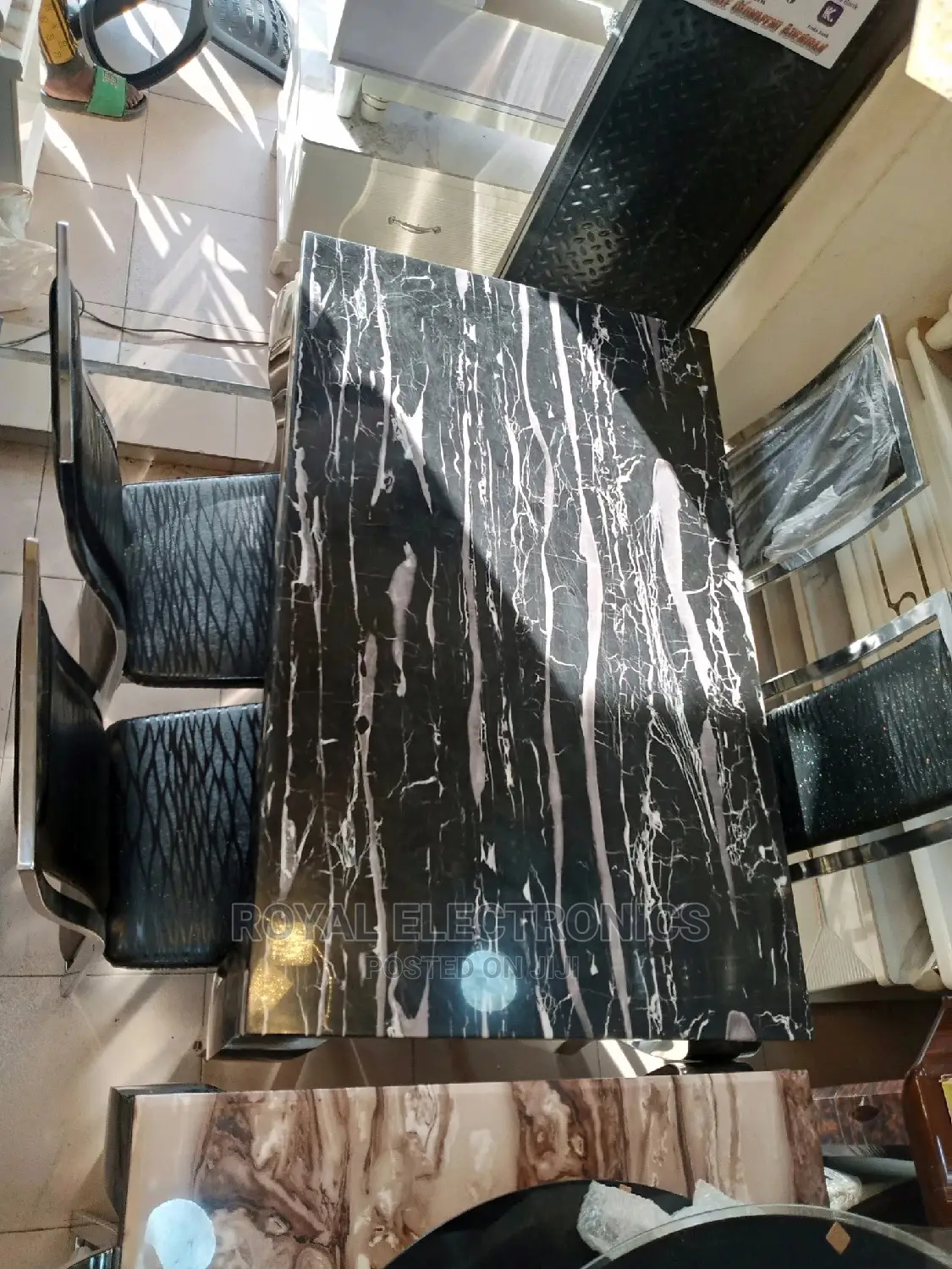 Brand New 4 Chairs Modern Marble Top Dining Sets