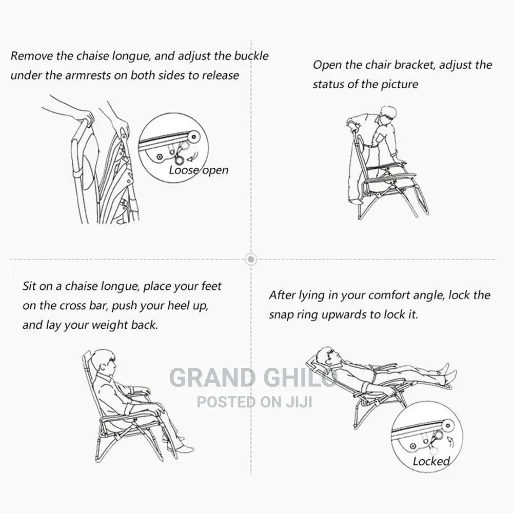 Reclining Foldable Chair Brown