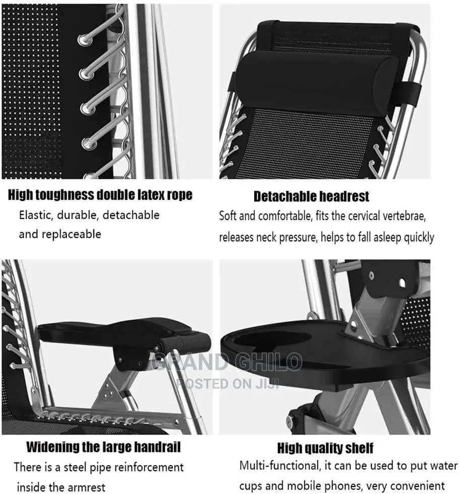 Reclining Foldable Chair Brown