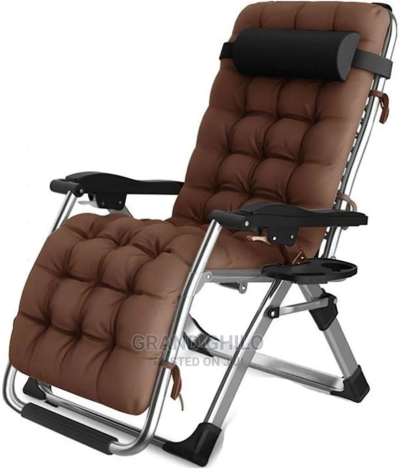 Reclining Foldable Chair Brown