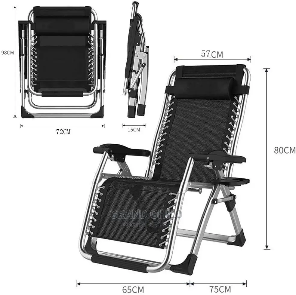 Reclining Foldable Chair Black
