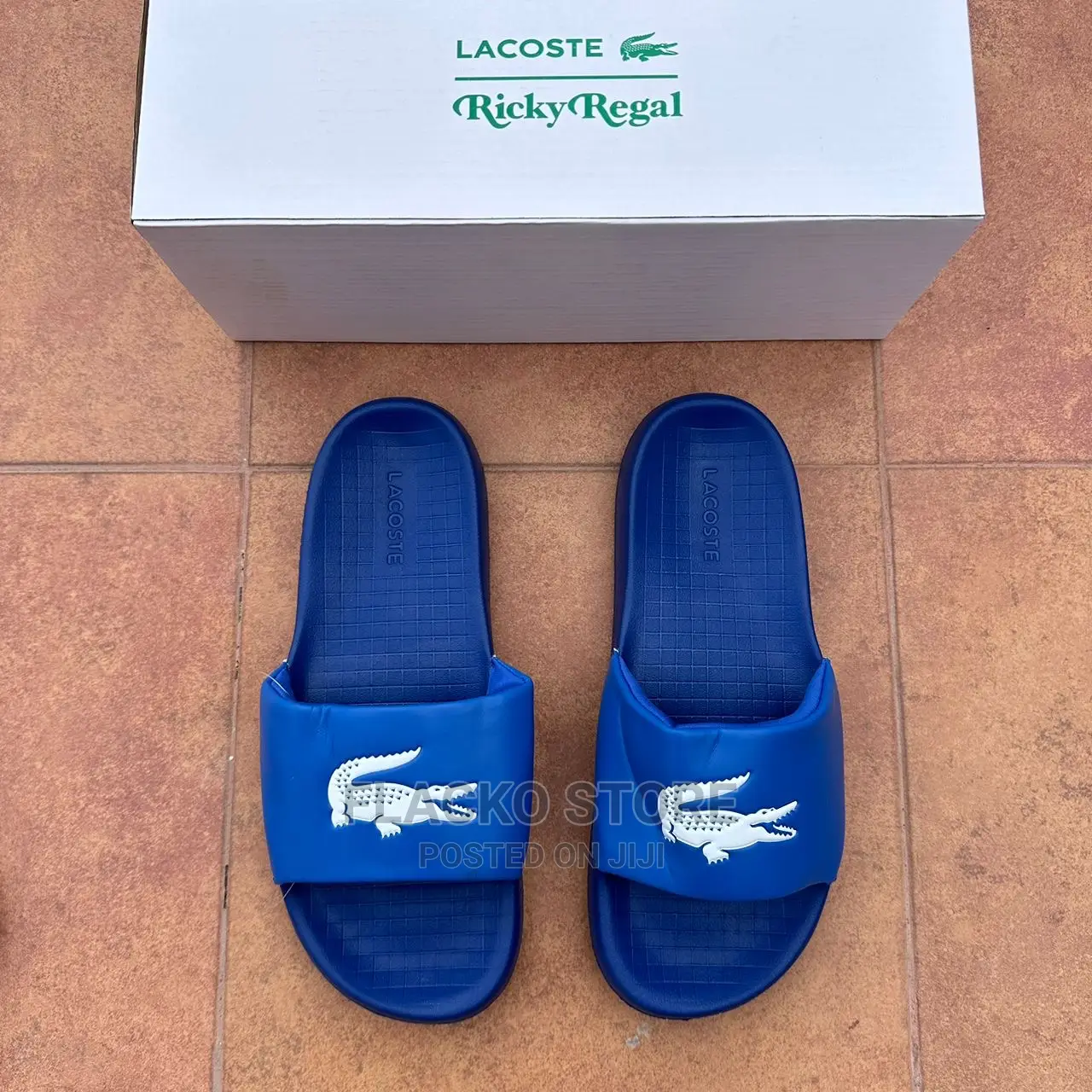 Original Lacoste Croco 1.0 Synthetic Logo Slides
