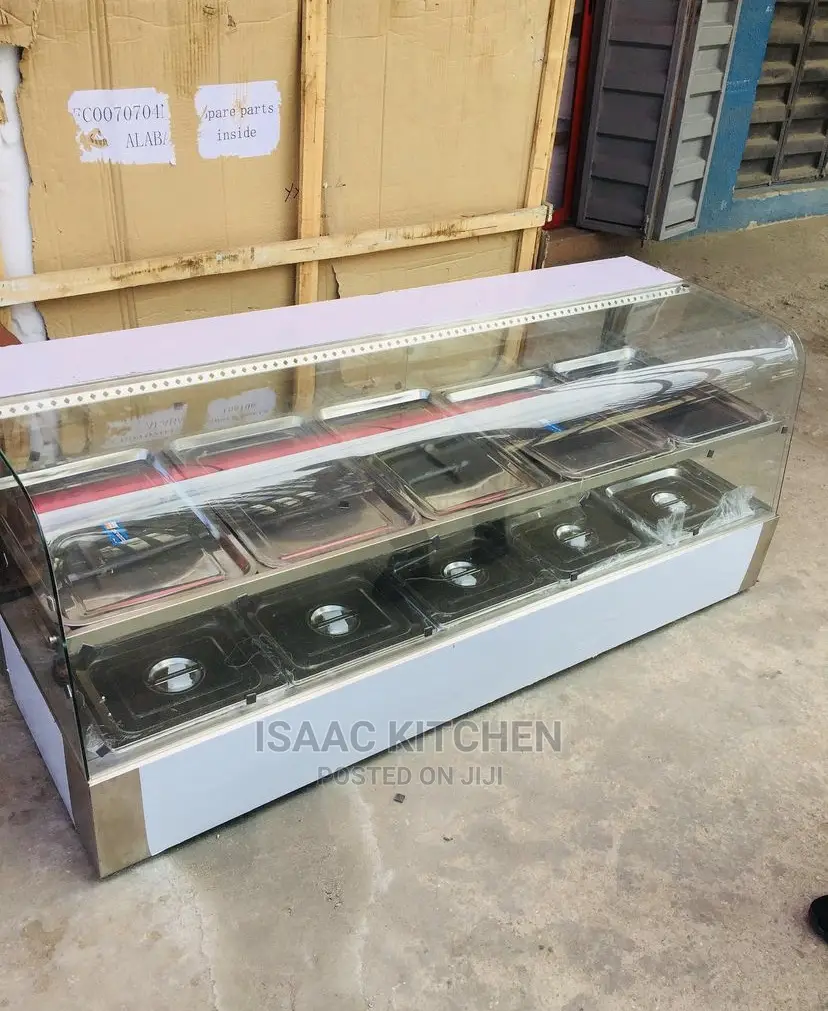 15plates Curved Glass Food Display Warmer