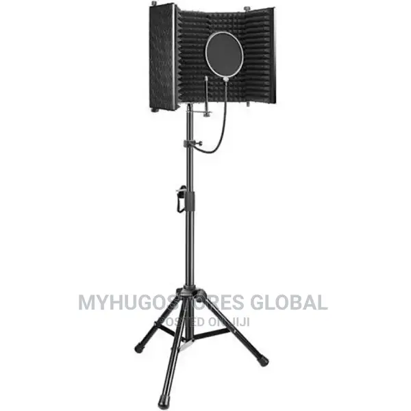 Isolation Shield With Pop Filter Stand -Black