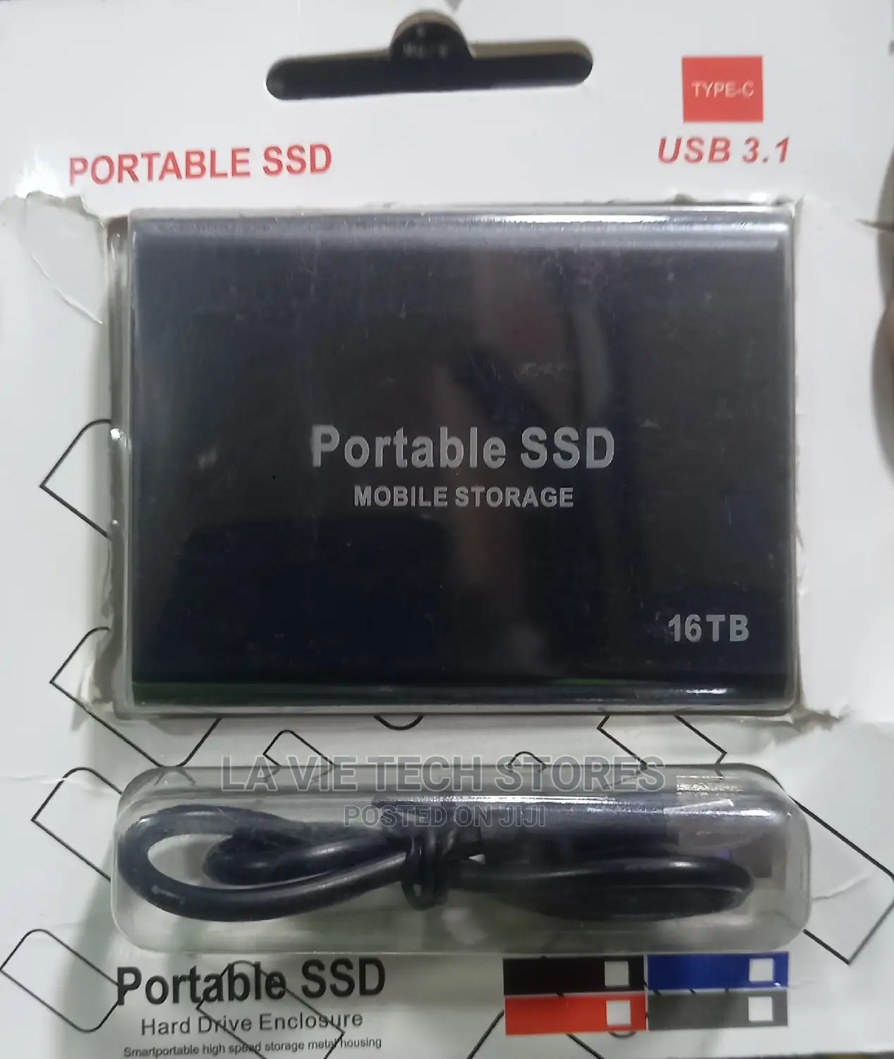 Portable SSD External Hard Drive | 16TB | USB 3.1 | TYPE-C