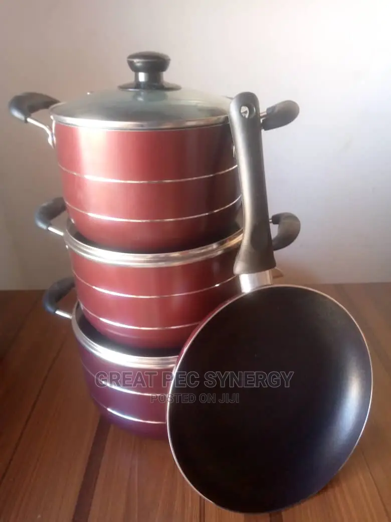 3 Sets Non Stick Pots With Fry Pan