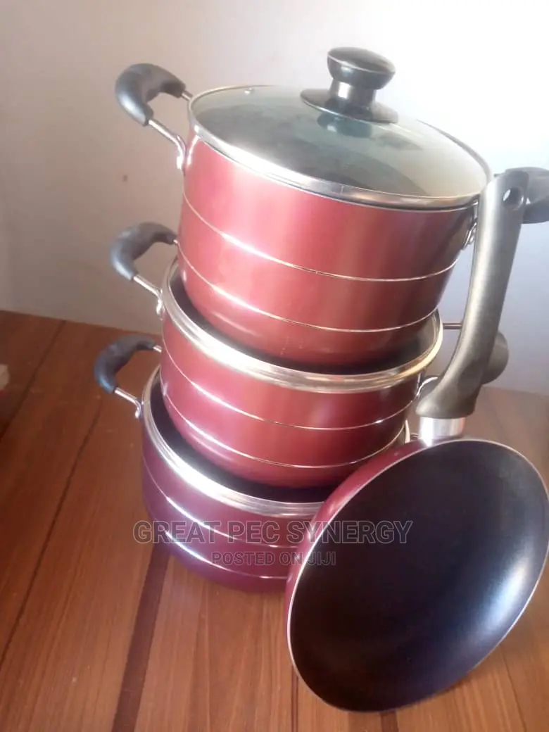 3 Sets Non Stick Pots With Fry Pan