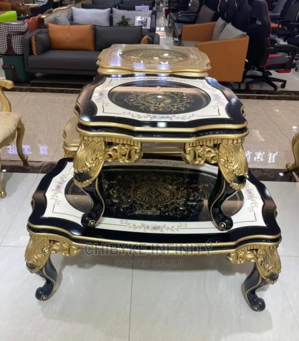 Royal Wooden Center Table and Side Stool