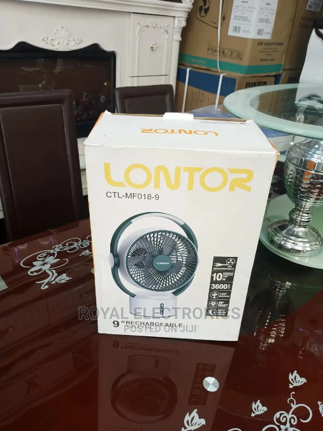 World Class Lontor(Ctl-Mf018-9)Rechargeable Table Fan