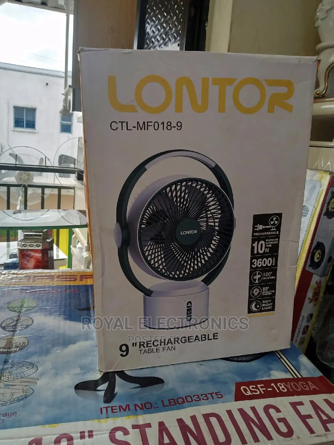 World Class Lontor(Ctl-Mf018-9)Rechargeable Table Fan