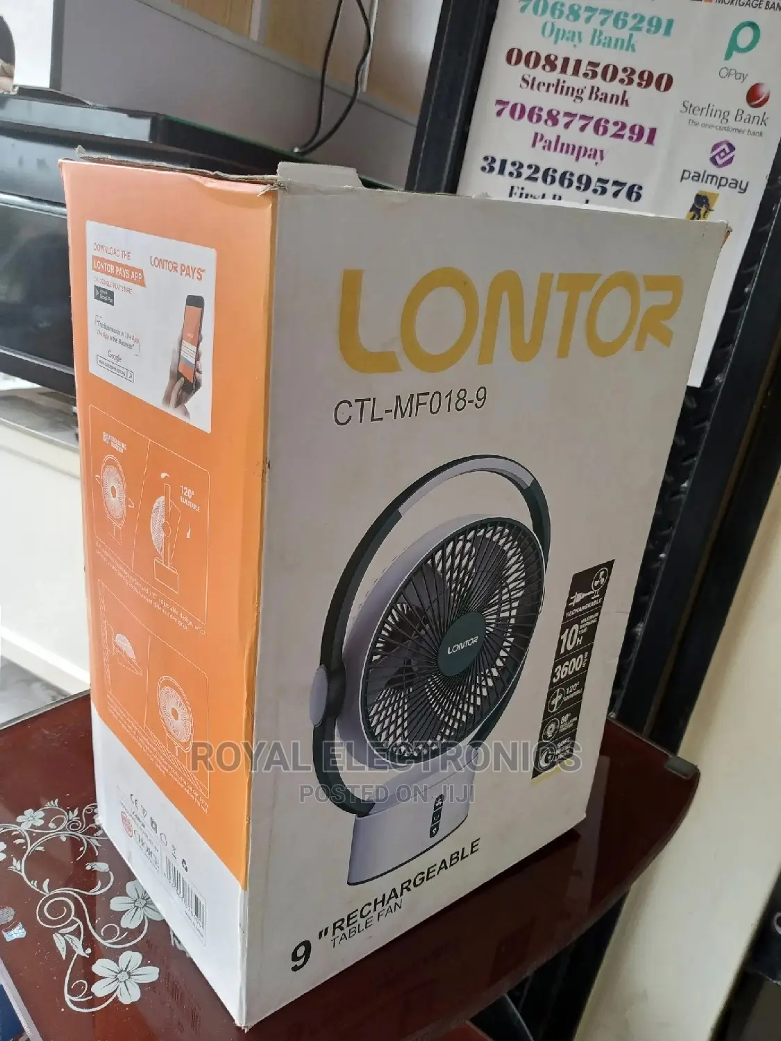 Great Quality Lontor(Ctl-Mf018-9)Rechargeable Table Fan