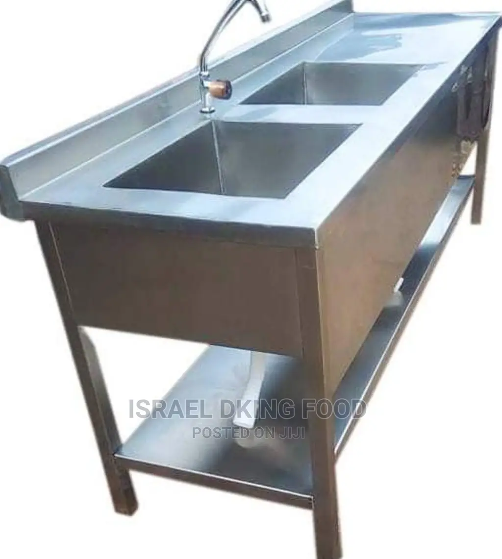 Manufactured Industrial 6ft. Double Bowl Sink With Side
