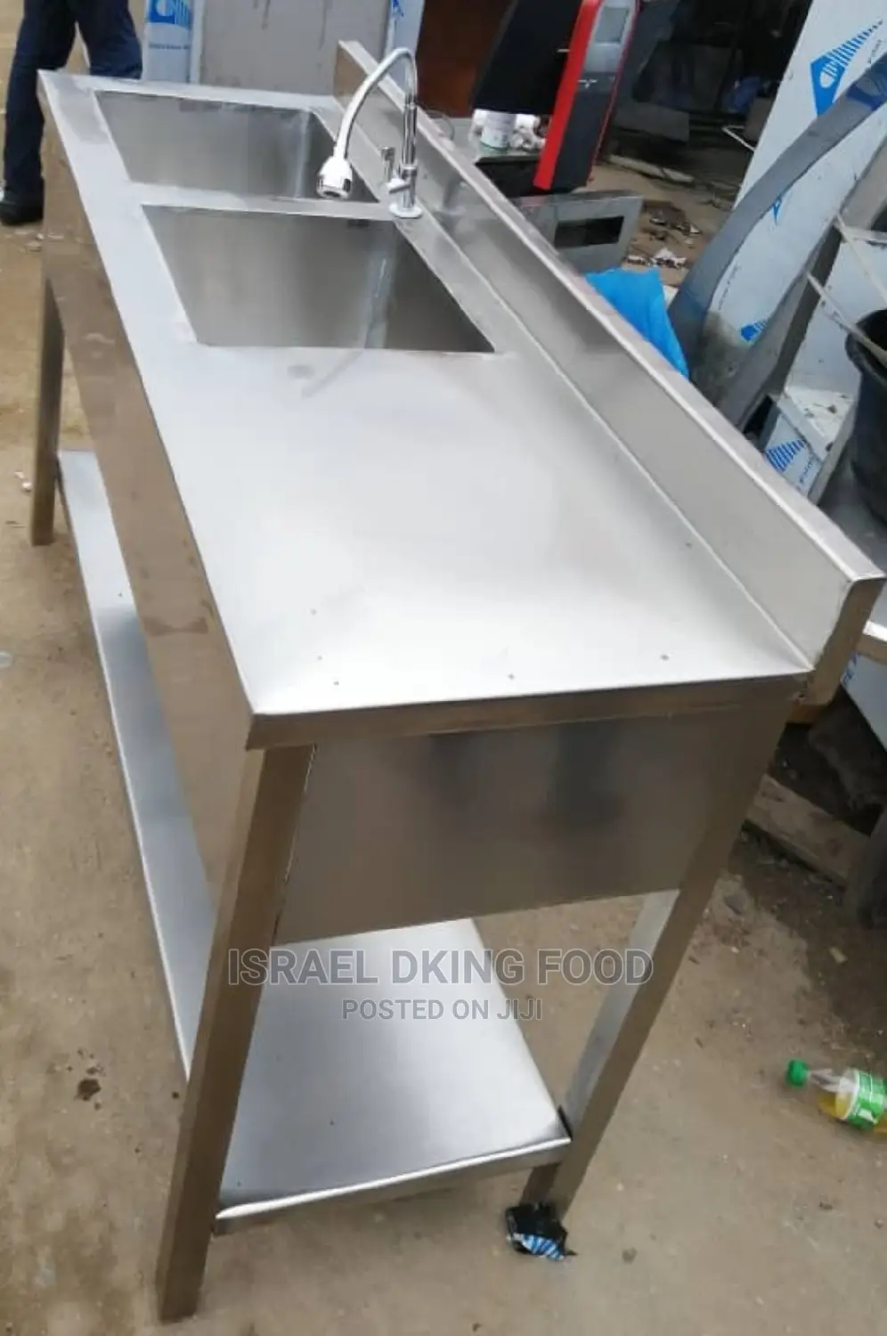 5ft. Manufactured Stainless Steel Double Bowl Sink