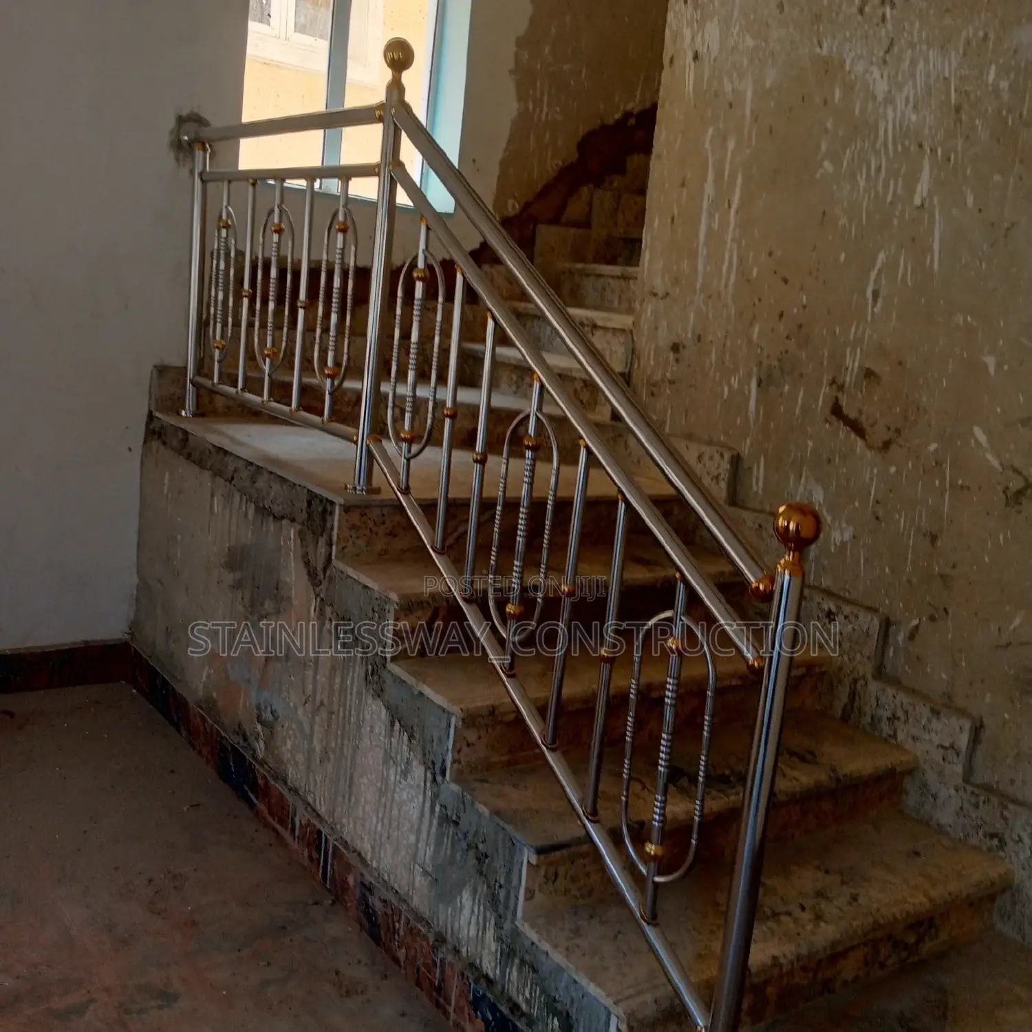 Stainless Handrail With Touch of Gold