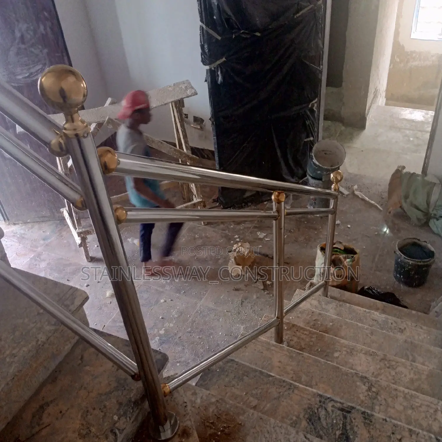 Stainless Handrail With Touch of Gold