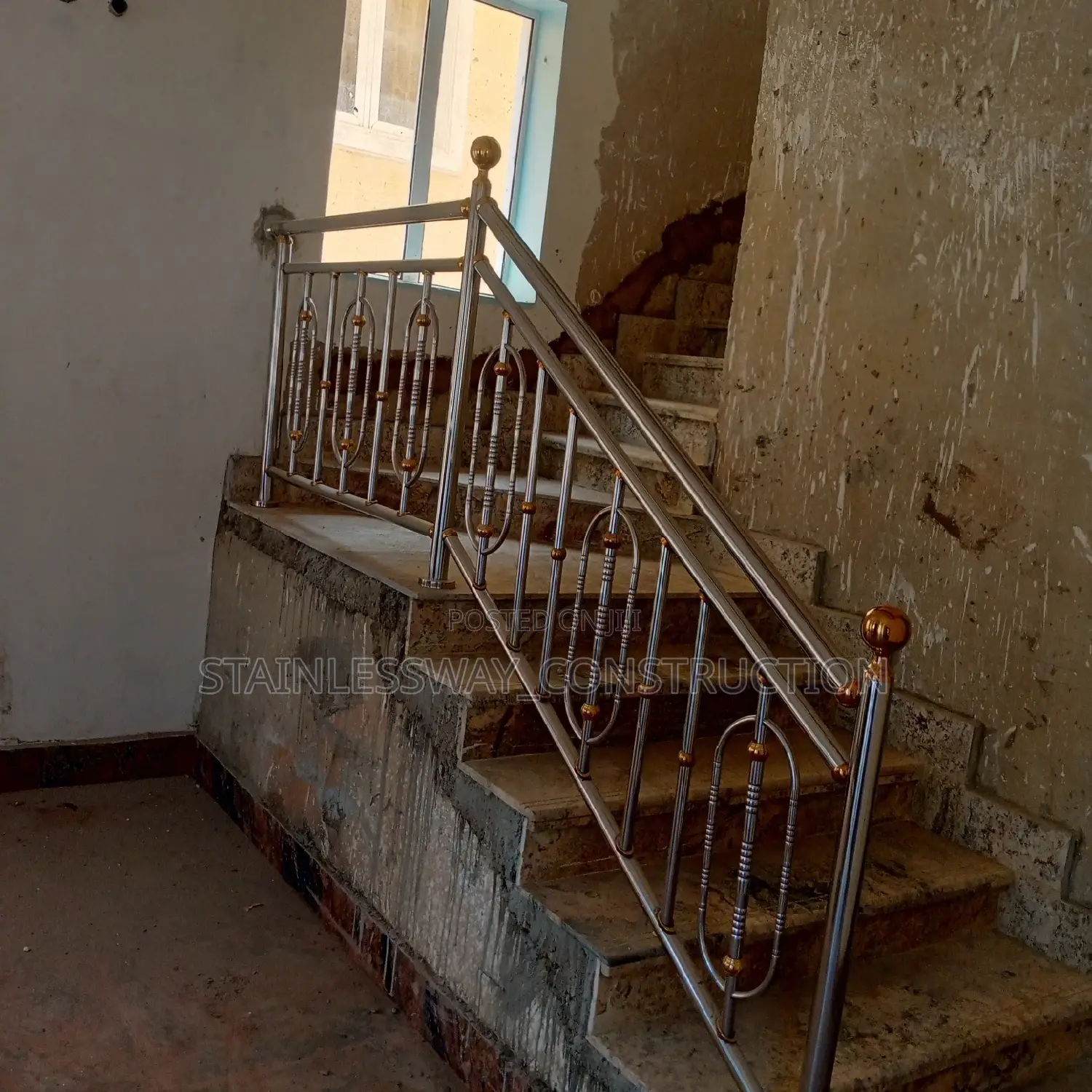 Stainless Handrail With Touch of Gold