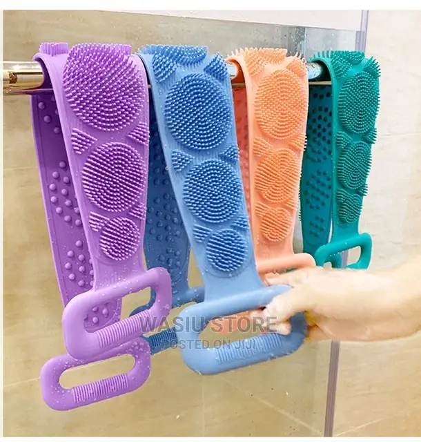Silicone Gel Scrub Bath Brush Strip For Body Skin