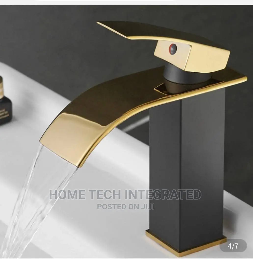 Latest Design of Black and Gold Basin Mixer