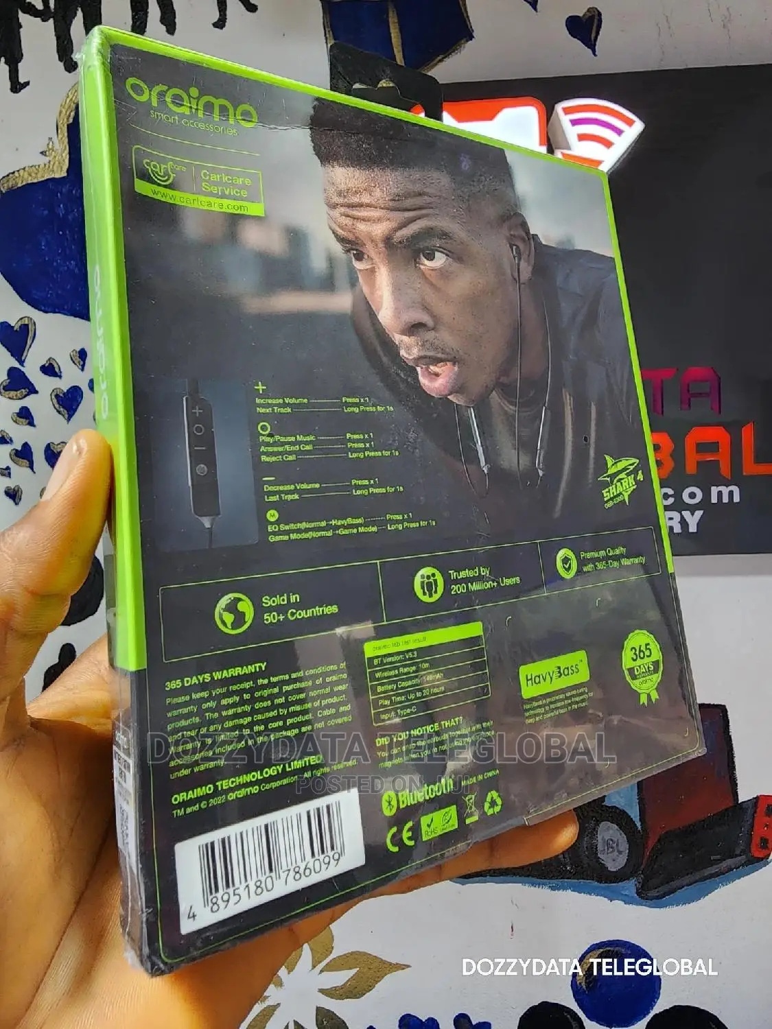 Oraimo Shark 4 Dual EQ IPX5 Waterproof Neckband Wireless