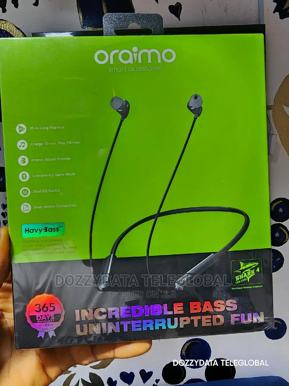 Oraimo Shark 4 Dual EQ IPX5 Waterproof Neckband Wireless