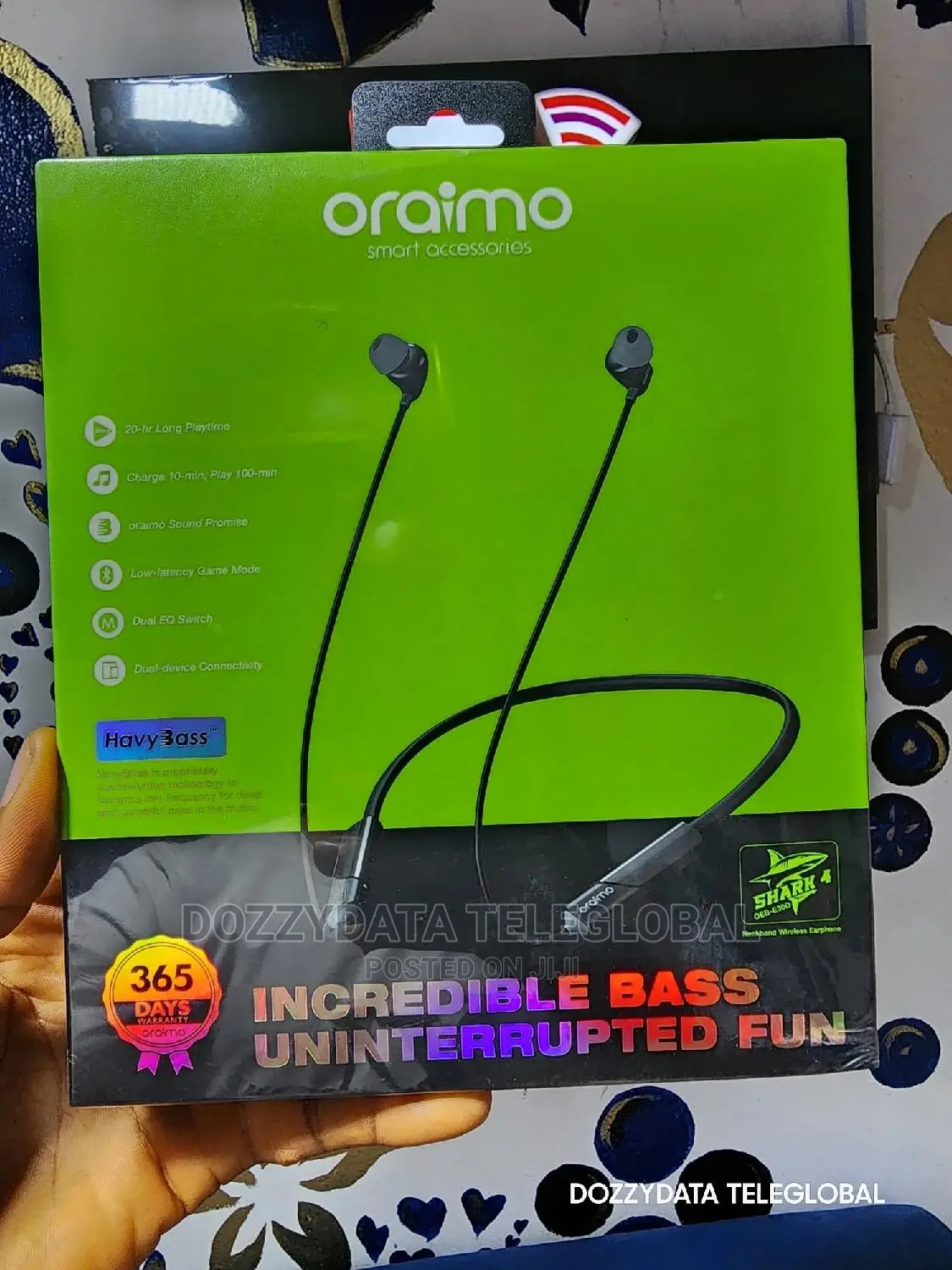 Oraimo Shark 4 Dual EQ IPX5 Waterproof Neckband Wireless