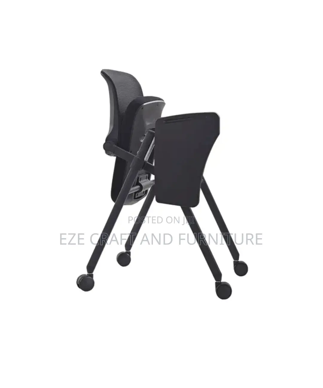 Swivel Folding Training Chair With Writing Pad, Cup Holder