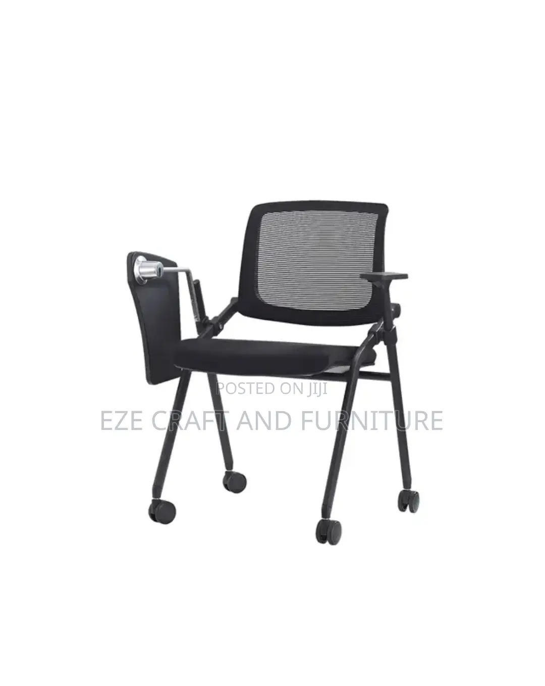 Swivel Folding Training Chair With Writing Pad, Cup Holder