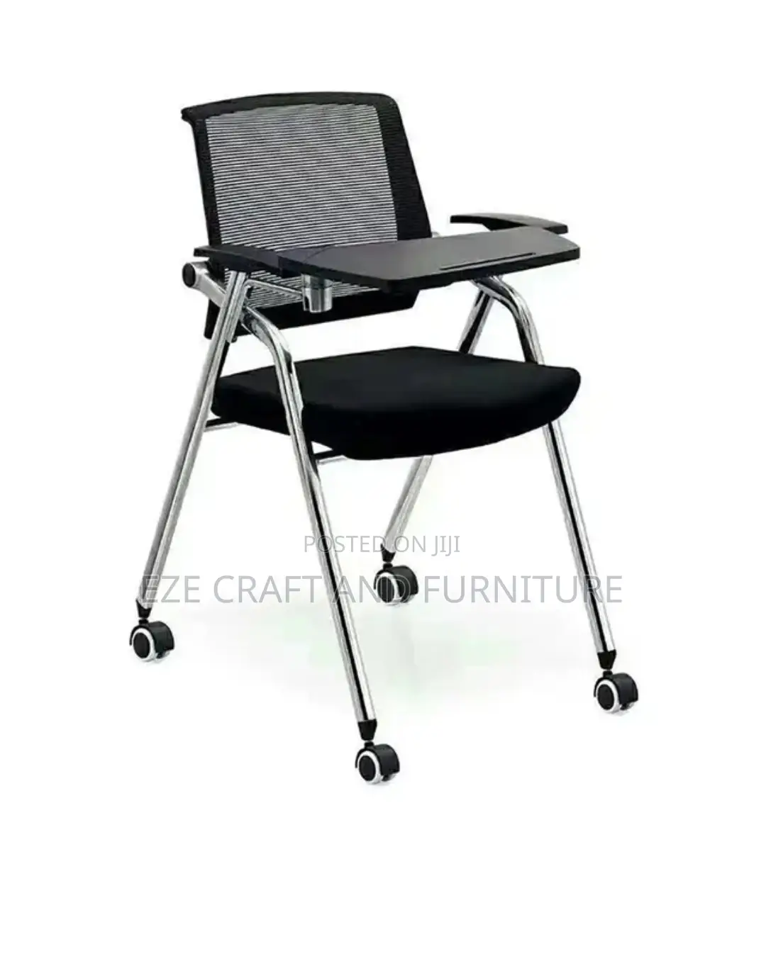 Swivel Folding Training Chair With Writing Pad, Cup Holder