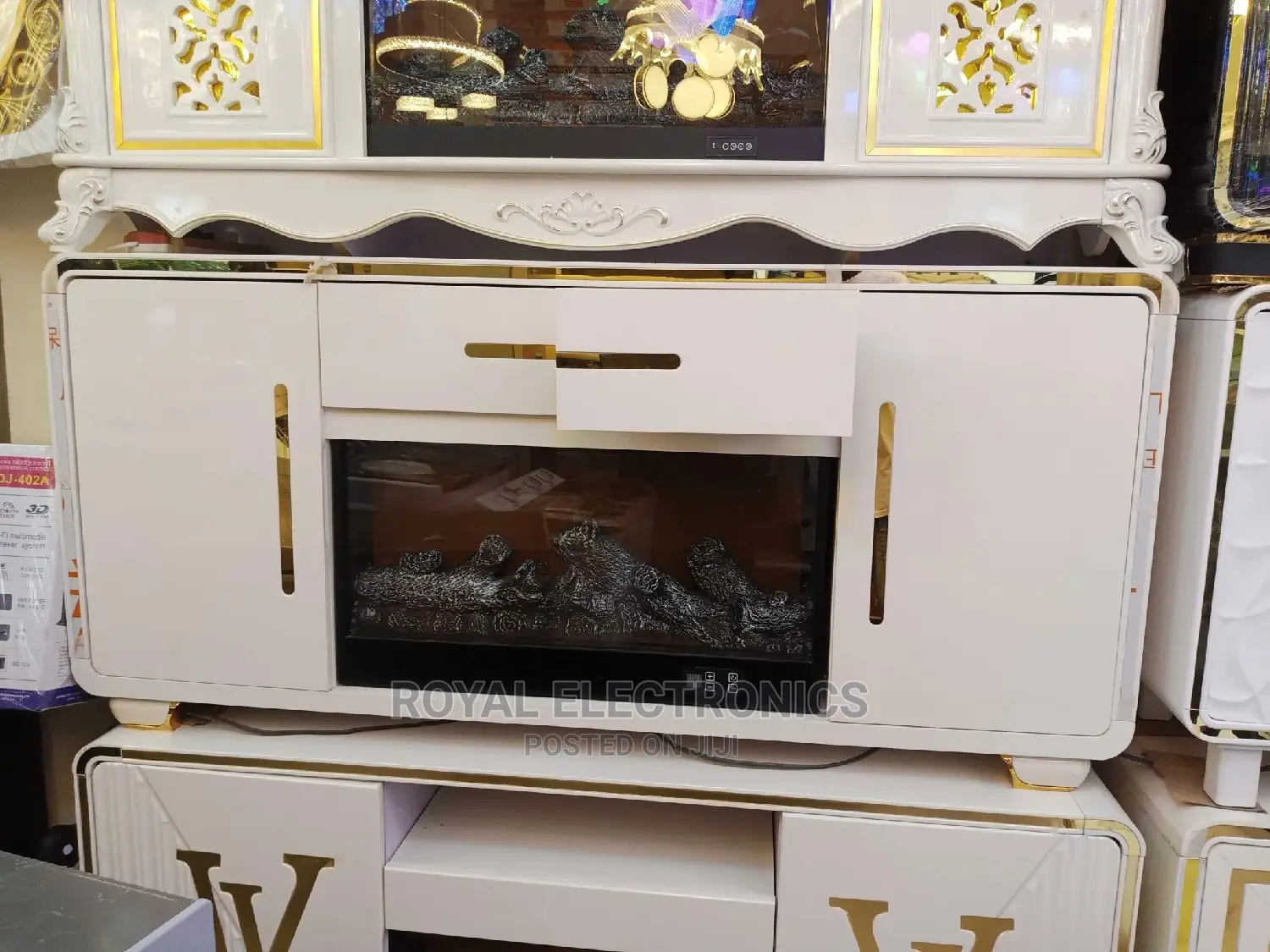 Great Quality Pure White Modern Firedisplay Tv Stand