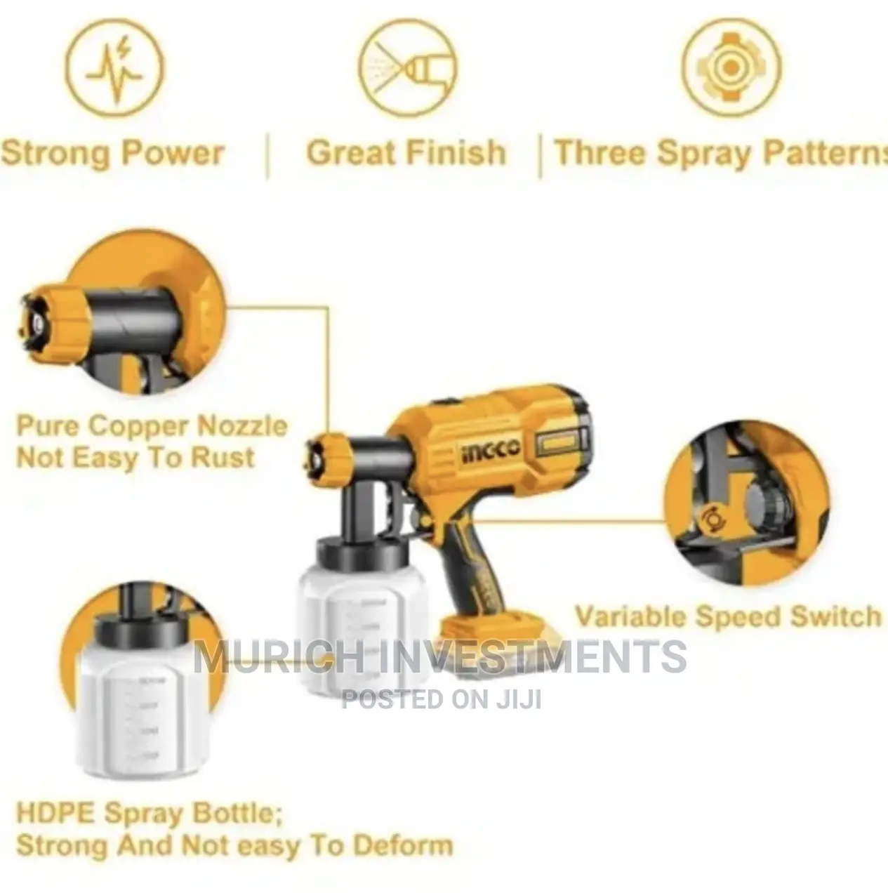 2PCS Combo Kit Set 20V Cordless Paint Spray Gun Brad Nailer
