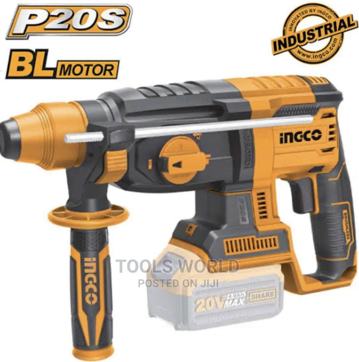 INGCO 20V Cordless Li-Ion Rotary Hammer 20V With Blender