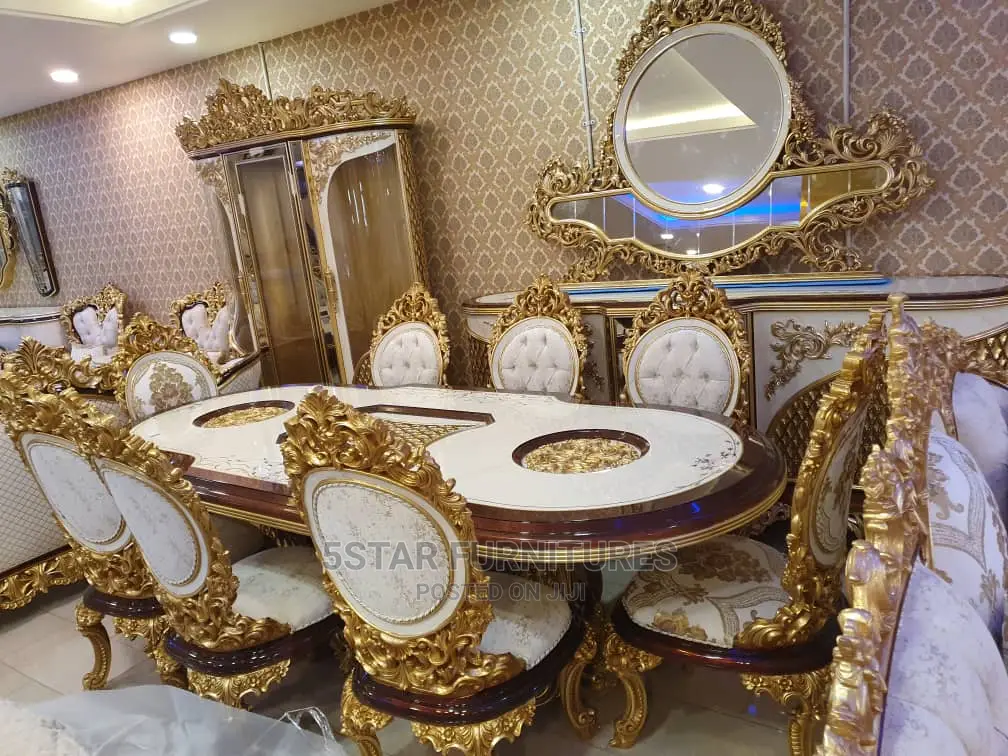 Luxury 7 Seater Living Room Fabric Royal Sofa Chair.