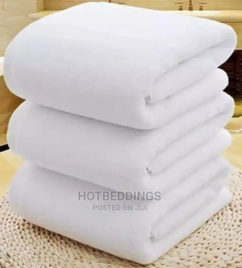 100% Cotton White 3 Towels- Large