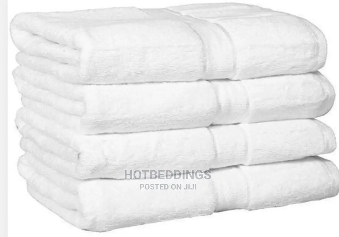 4 PCS Quality 100% White Towels-Xl
