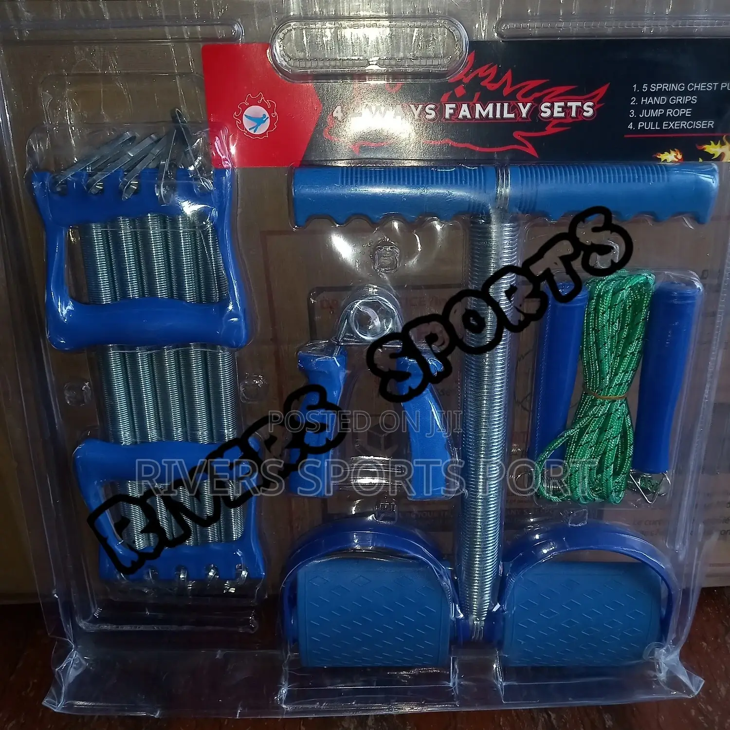 4in1 Set Tummy Trimmer, Chest Pull, Skipping Rope, Hand Grip